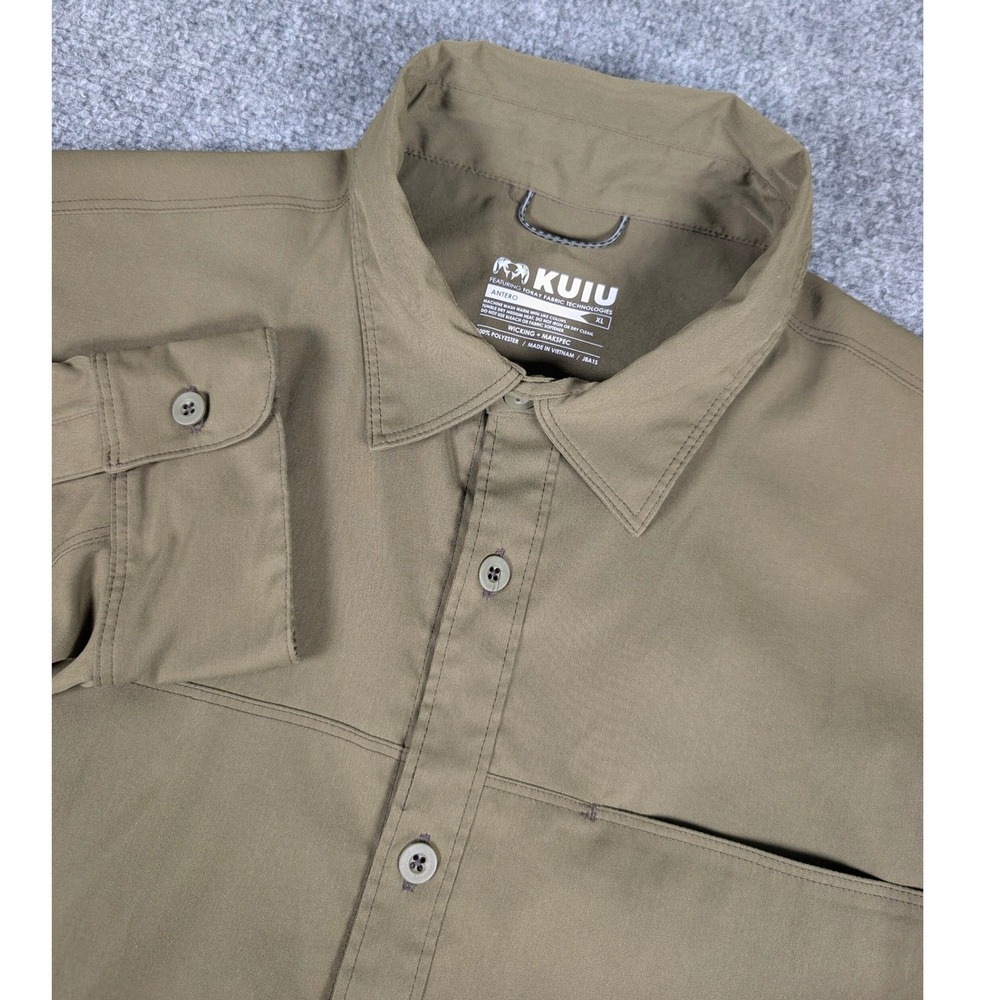 Kuiu Antero Shirt Mens XL Green Long Sleeve Wicking Toray Fabric Hunting Hiking